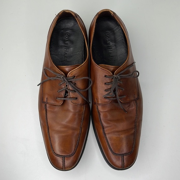 Cole Haan Men’s Tan Leather Oxford Dress Shoes | Classic Lace Up Business Formal - Picture 2 of 10